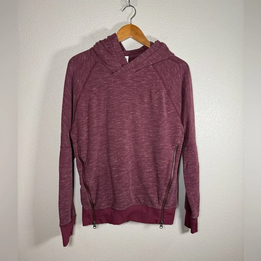 Lululemon Om & Roam Pullover Double Zipper Hoodie In Heathered Berry Size 4 A23